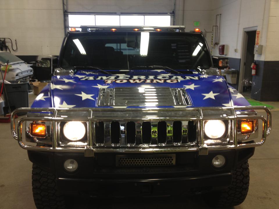 Hummer wrap American Towing front